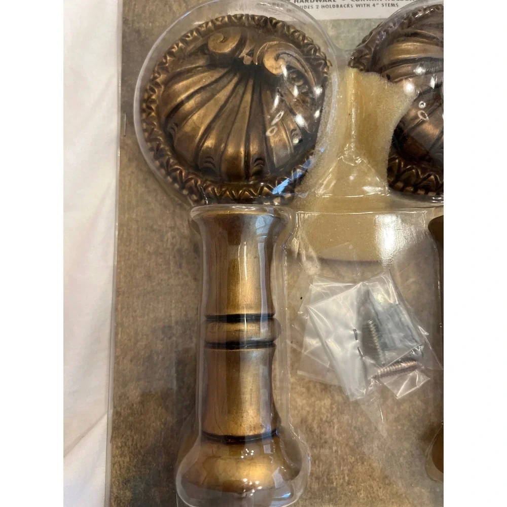 Maison d'Elegance Curtain Holdbacks Set of 2 Shell Bronze Drapery Hardware